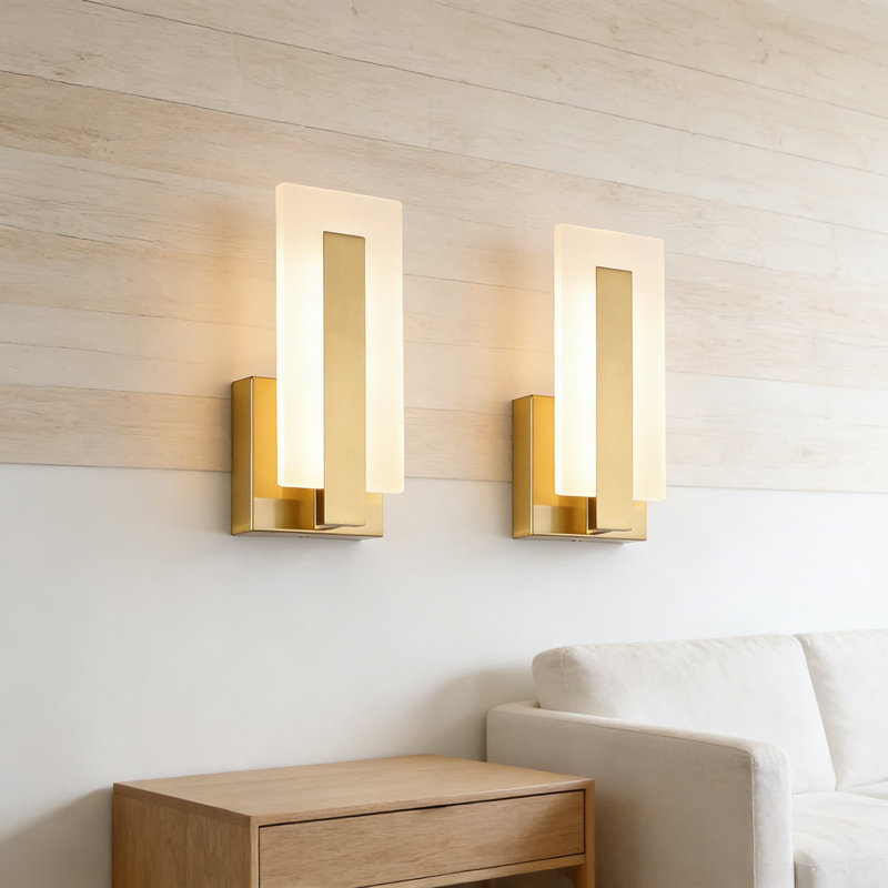 Applique murale moderne à DEL à intensité variable, lumière murale câblée avec lumière blanche chaude réglable, ensemble de 2 pour meuble-lavabo, chambre à coucher, couloir et salon