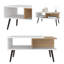 Table basse 30 po Scandinavian - Blanc deux tons avec pieds coniques