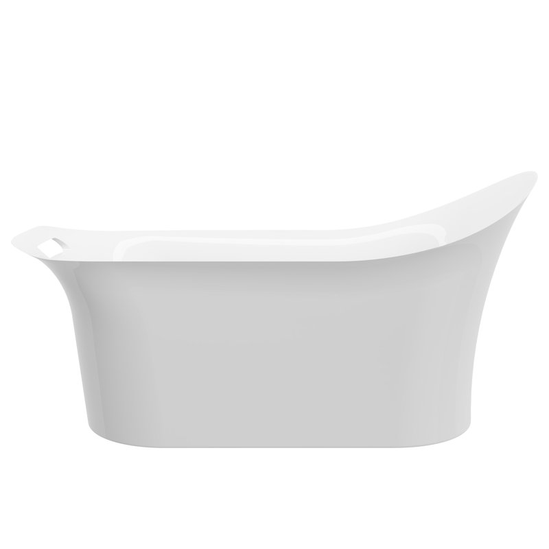 Moab 63.75'' x 27.38'' Freestanding Soaking Acrylic Bathtub