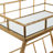 Quinlynn Metal and Glass Two-Tier Bar Cart with Decorative Frame for Stylish Serving and Storage
