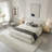 Boucle Upholstered Bed Frame With Tall Curved Headboard, Modern Minimalist Style-1167860284-1169058528