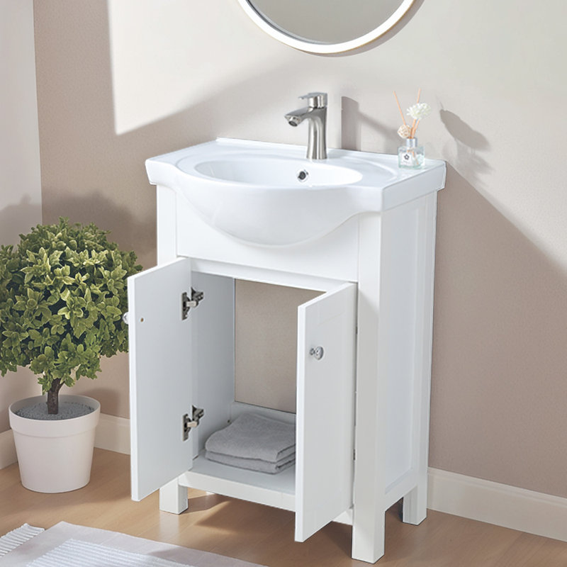 Ensemble de meuble-lavabo simple blanc 24 po