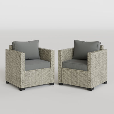 31.5'' Wicker Outdoor Patio Chair (Set Of 2)