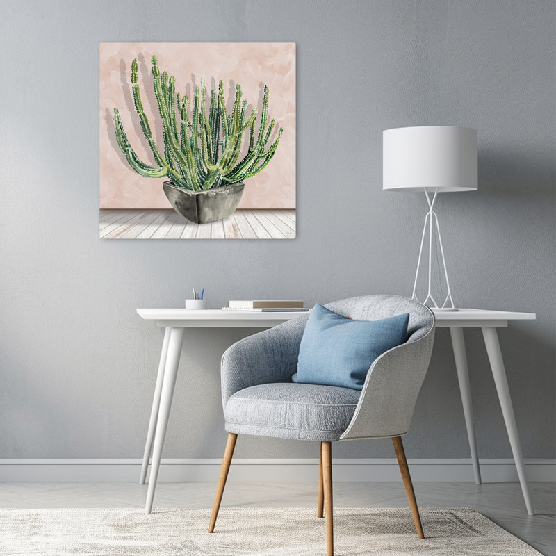 Cactus épineux contemporain Art moderne campagnard moderne, H 24 po x l 24 po