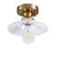 Plafonnier semi-encastré en verre blanc l 8,5 po-147120274