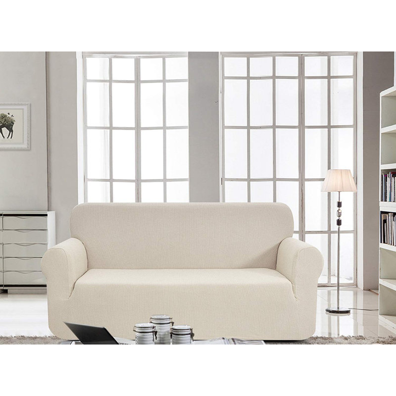 Housse pour causeuse à coussins carrés/rectangulaires, Ivoire, H 23 po x l 70 po x P 24 po