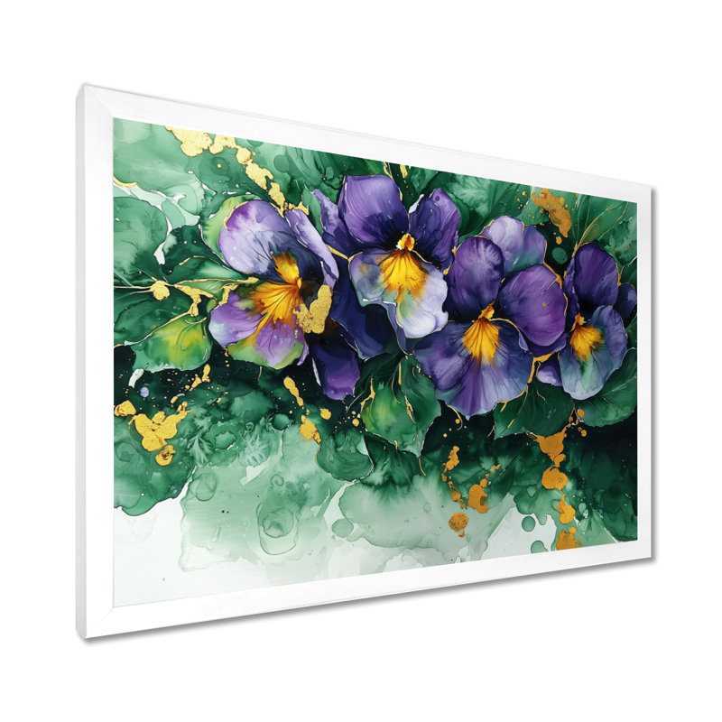 Wickham - Violets, art mural, Reproduction encadrée d'une seule photo, H 30 po x l 40 po, Blanc