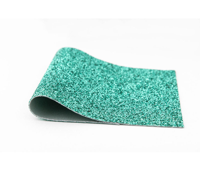 Papier peint à paillettes de 55 po Crawford Aquamarine - vendu à la verge, Turquoise