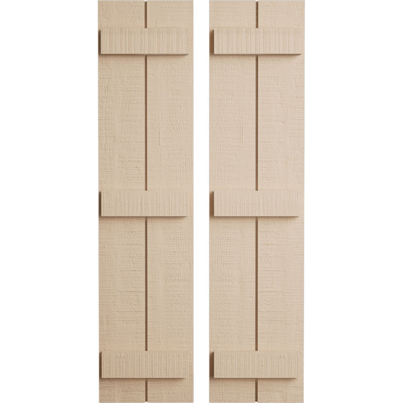 Volets rustiques à deux planches en simili-bois (par paire), H 66 po x l 11 po x P 1 po, 11"