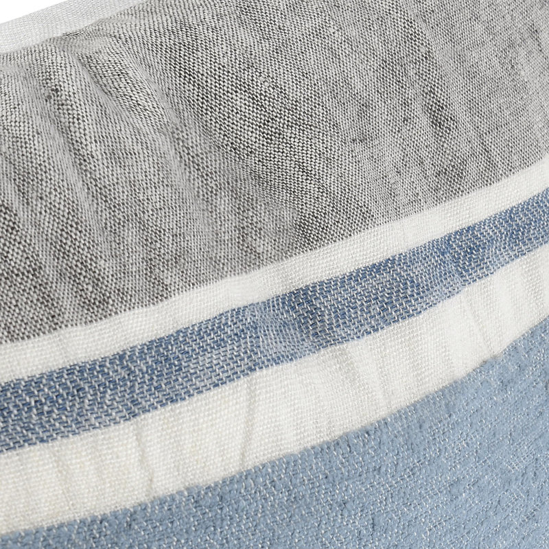 Lima 22" Linen Fabric Capri Blue Throw Pillow
