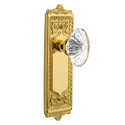 Egg & Dart Plate with Oval Fluted Crystal Door Knob