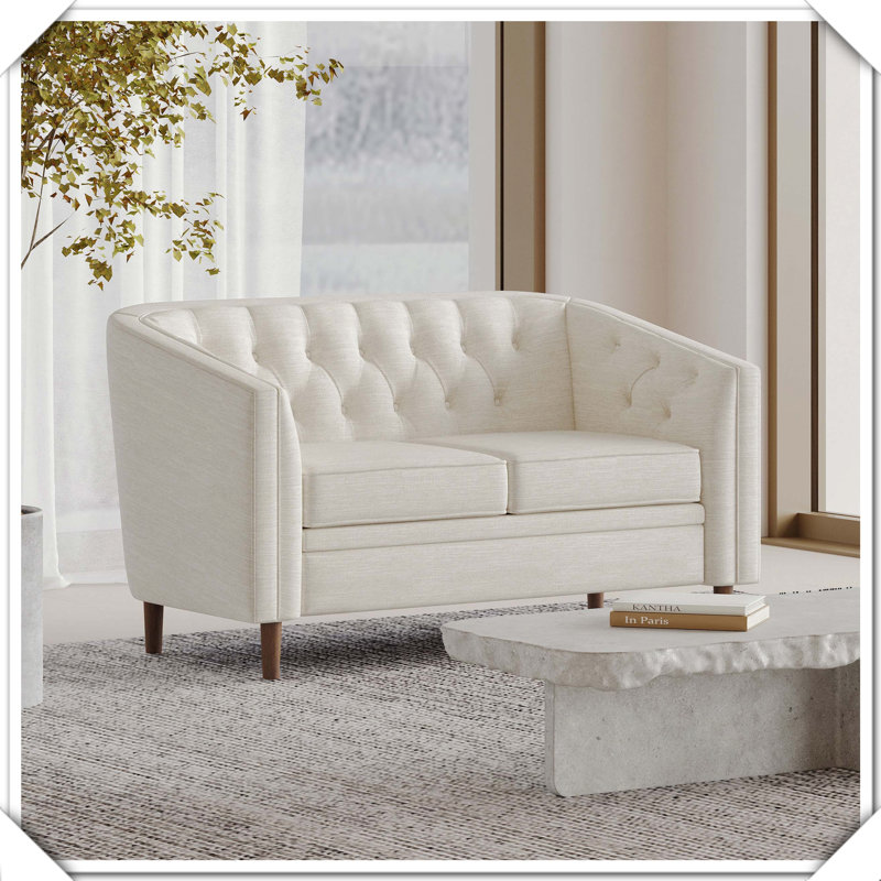 Causeuse élégante et compacte pour des espaces de vie confortables, Beige