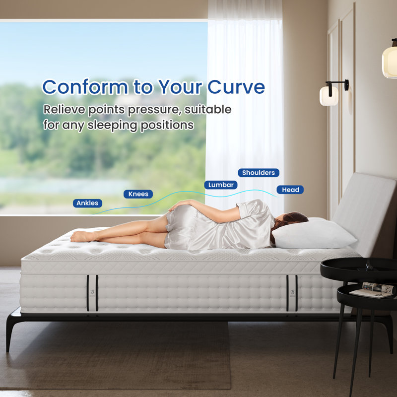 Bedstory 12"/14" 9-Layer Hybrid Mattress - Pocketed Coils, Dual-Zone Support, Handles, No Fiberglass, 14", California King