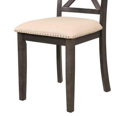 Ensemble 5 pièces de table de salle à manger et chaises pour 4 personnes, table de cuisine en bois massif avec 4 chaises
