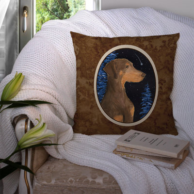 Doberman Outdoor Reversible Throw Pillow