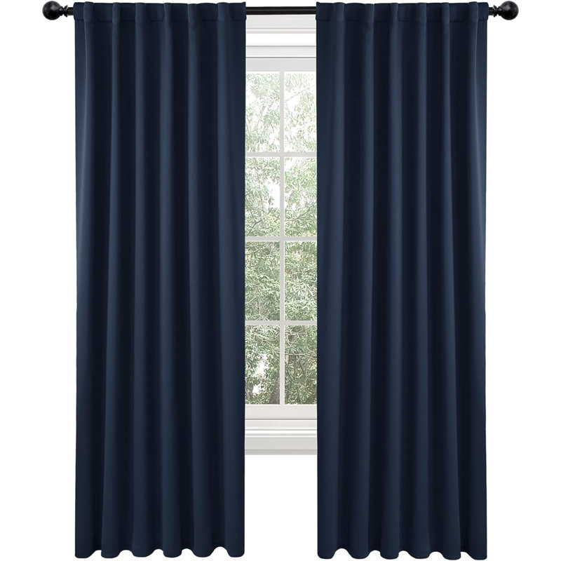 Blackout Curtain Pair, Navy Blue, 52" W x 95" L