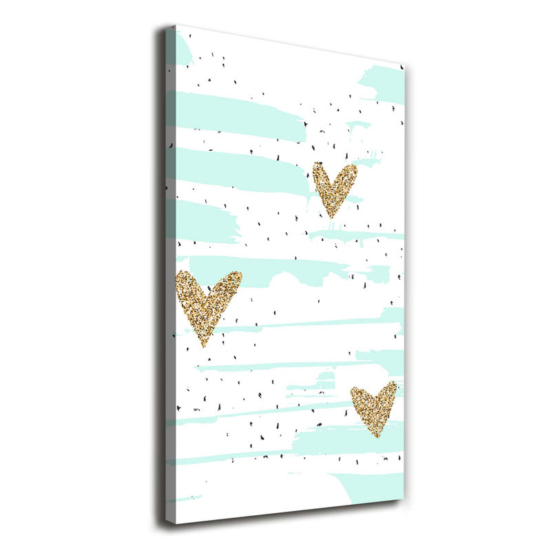Hearts And Spots - Wrapped Canvas Print