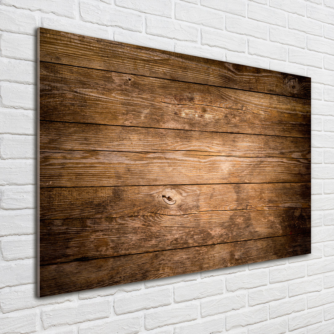 Glasbild Wooden Background