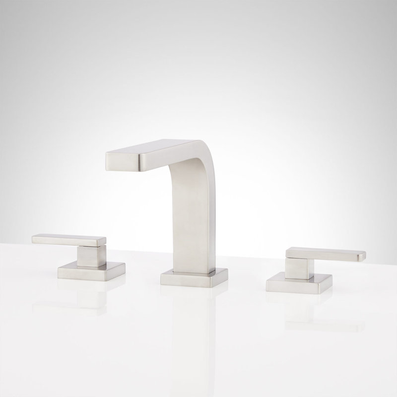 Signature Hardware Hibiscus Widespread Bathroom Faucet, Brushed Nickel