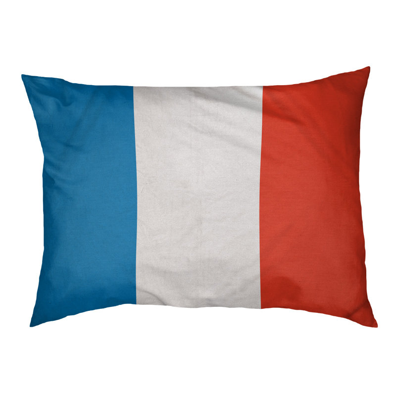 Oreiller Oklahoma, Moyen (l 28 po x P 18 po x H 9,5 po), Bleu basketball / blanc / rouge basketball