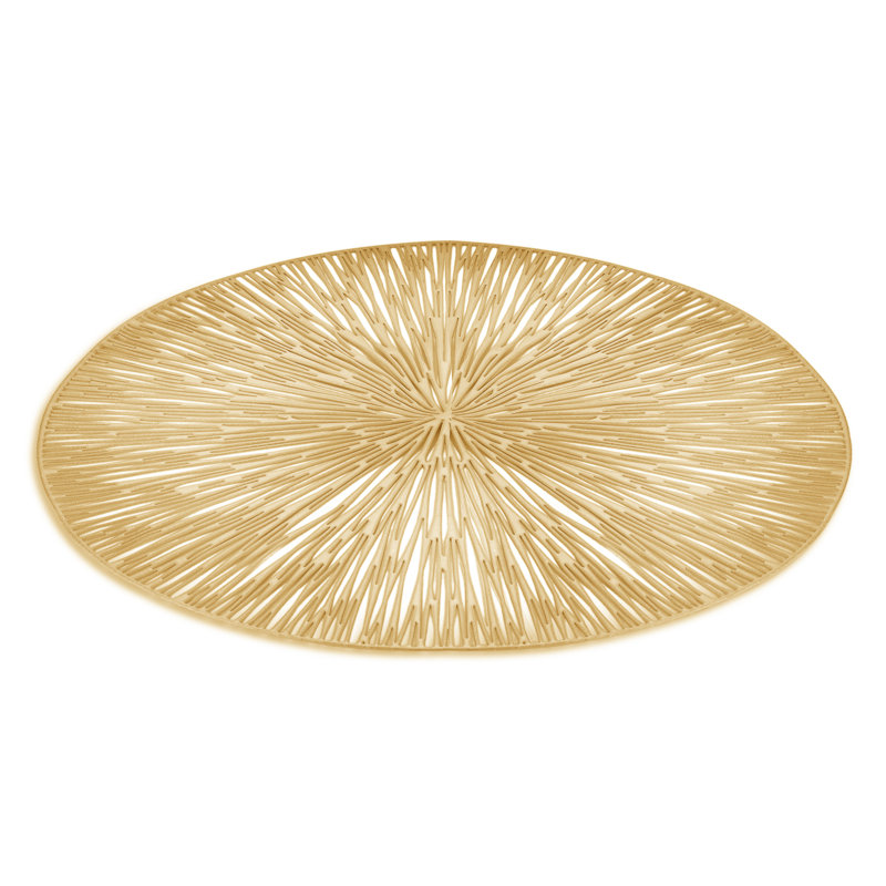 Featherstone Geometric Round Placemat, Gold