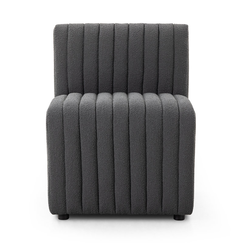 Grayson Upholstered Dining Chair, Fiqa Charcoal Boucle