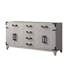 Meuble-lavabo double en chêne blanc 60 po Large, à fermeture en douceur, deux armoires, quatre tiroirs, une tablette ouverte, du bois massif entièrement assemblé et une conception à fermeture rapide pour une installation rapide