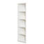 Bibliothèque de 74,45 po de hauteur triangulaire blanche à 5 tablettes pour les petits espaces et le rangement à domicile