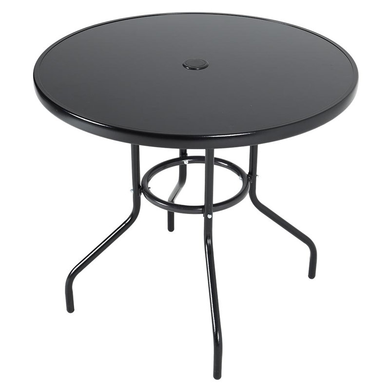 Hegel Round Metal Outdoor Bistro Table With Umbrella Hole , 80cm cm W 80cm cm D