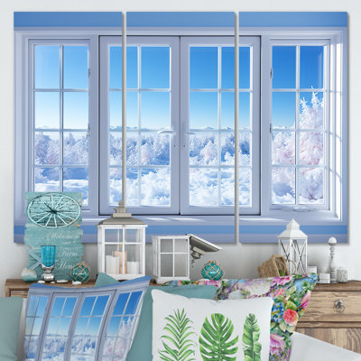 Winter Wonderland Window Views - Winter Landscape, art mural