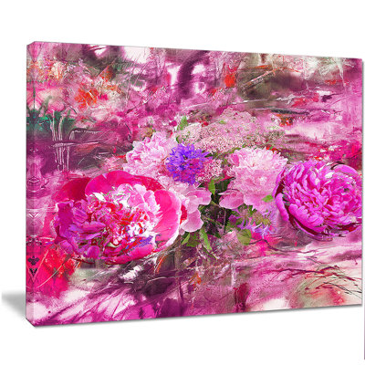 Pivoines roses, impression sur toile tendue