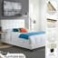 Base de lit plateforme tapissier en similicuir avec tête de lit réglable et système de soutien à lattes robustes Roma - aucun sommier requis-1345607044-1345607097