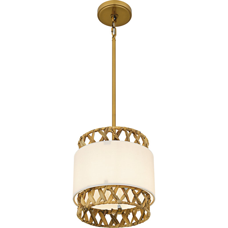 Mini-luminaire suspendu 1 lumière Hann en or brossé