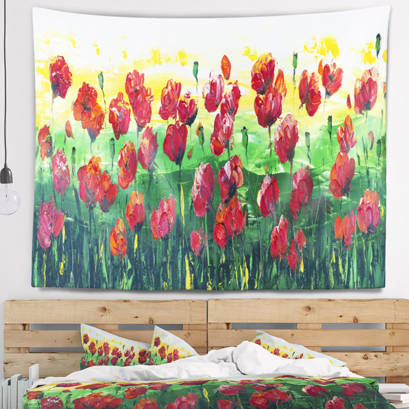 Tapisserie panoramique Schafer Wild Poppies, H 32 po x l 39 po