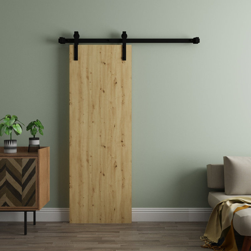 Porte de grange moderne - ESSENTIEL 8001 - Ensemble de quincaillerie lourde pour rail de 8 pi - Portes intérieures à panneau solide