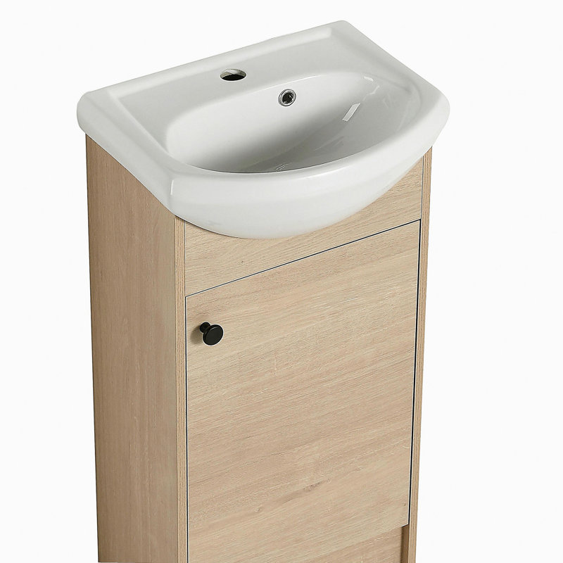 Petite coiffeuse autoportante de 18 po, petite coiffeuse avec lavabo, coiffeuse et ensemble de lavabo