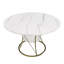 Table de salle à manger extensible de 43 po pour 4 à 6 personnes, table de cuisine de ferme avec tablette de rangement et base en métal doré, table en placage de marbre de 43 à 59 po, grande table ronde pour la maison (sans chaises)-657874546