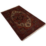 Canvello Hand Made Formal Medallion Indo Heriz Rug - 3'10'' X 5'11''