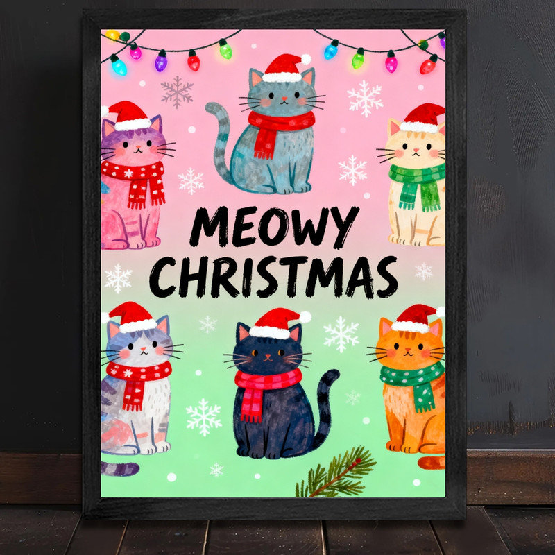 Cadre de Noël noir encadré noir fantaisiste, H 37 po x l 25 po