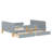 Kids Daybed Frame with Storage Drawers and Safety Guardrails,  Wood Daybed with Headboard and Hook Organizer, Gray, Full-654134730-654134724