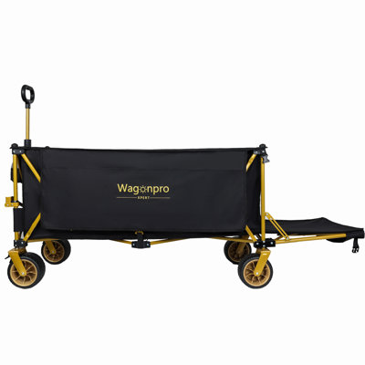 67-1/2in Extra long large Heavy Duty Utility Beach Wagons with Opened Tailgate and All-Terrain Wheels, 480lbs Capacity, Patented Ultra-Stable Frame,  No Assembly Needed, Black