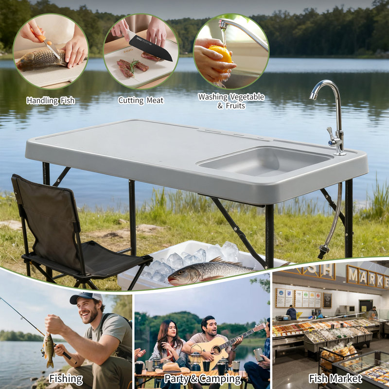 Patio Folding Fish Cleaning Table