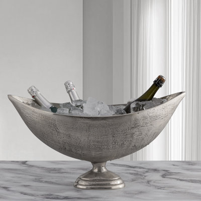 Armittie Raw Aluminum Ellipse Planter/Wine Cooler