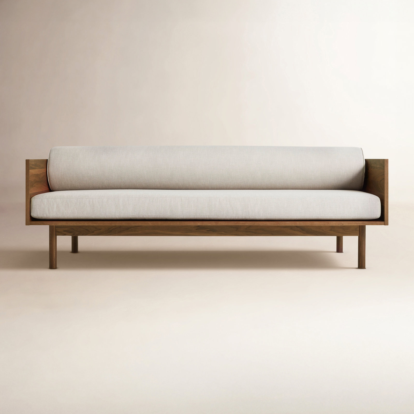 Souvenir 87'' Upholstered Sofa, Landa Stone, Walnut