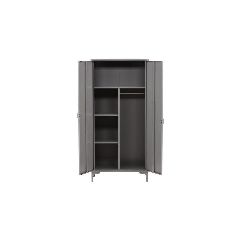 Arnolde 2 Door Steel Wardrobe, Light Grey