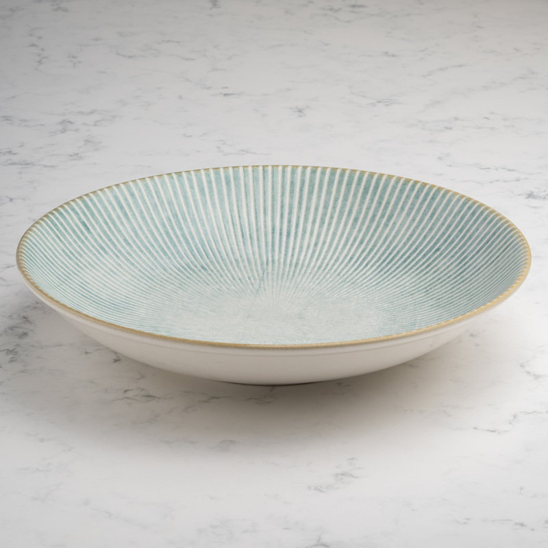 Paros-Aqua Premium Porcelain Vital Coupe Assiette ronde profonde pour wok, 28 cm