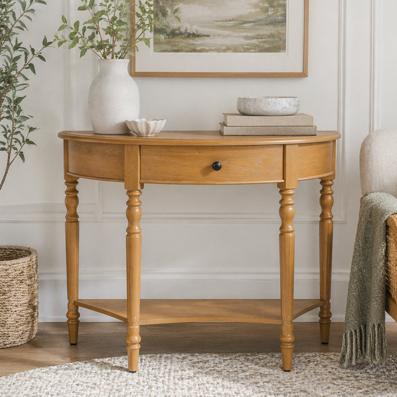 Console avec tiroir et tablette Farmhouse, Naturel