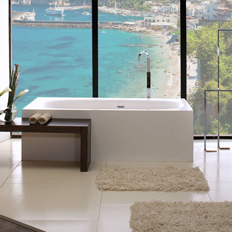 Aquagrande 71'' L Freestanding Soaking Bathtub, Matte White