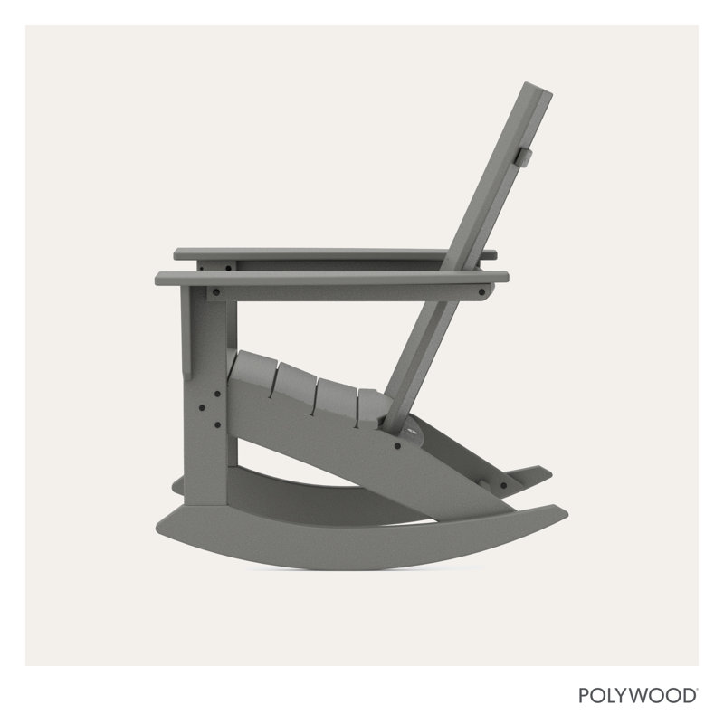 POLYWOOD Modern Adirondack Rocker, Slate Gray