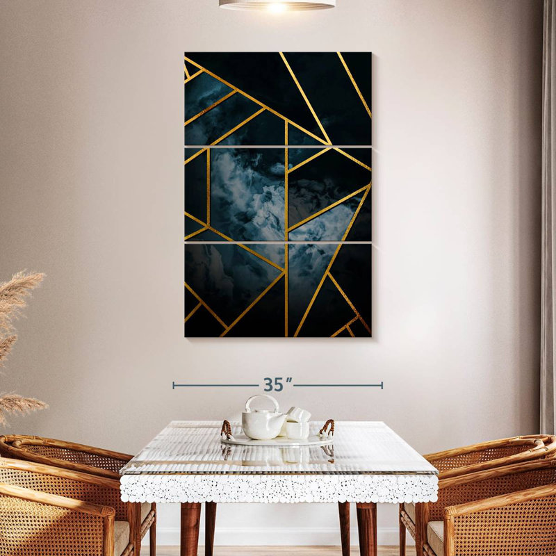 Avery Abstract Golden Lines, 50" H x 32" W